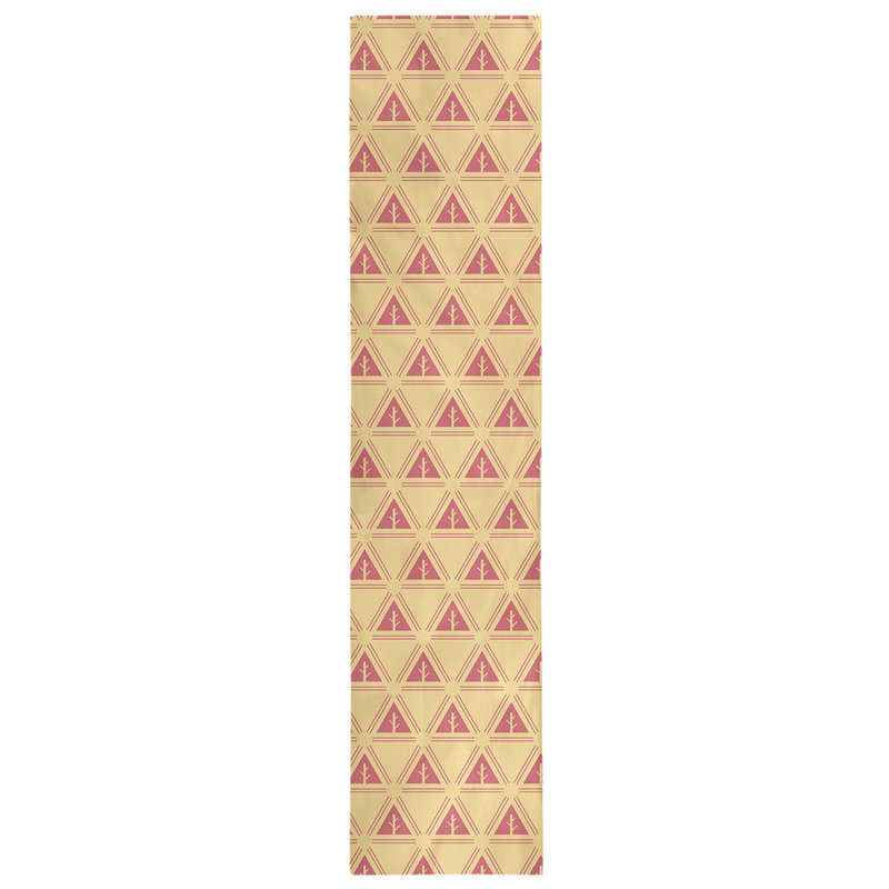 Chemin de table d’arbre minimaliste classic Barbra, 16 po x 72 po, Jaune / Rouge