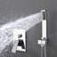 Valve de douche murale contemporaine - Tête et robinet de pluie pour salle de bain polie