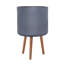 Dotted Style Cylinder Planter with Feet Concrete Effect Cylinder Round Planter on Hardwood Legs, Round Indoor Plant Pot Stand for Indoor Plants, Indoor Flower Pot with Dotted Pattern-1274800033-1274800032