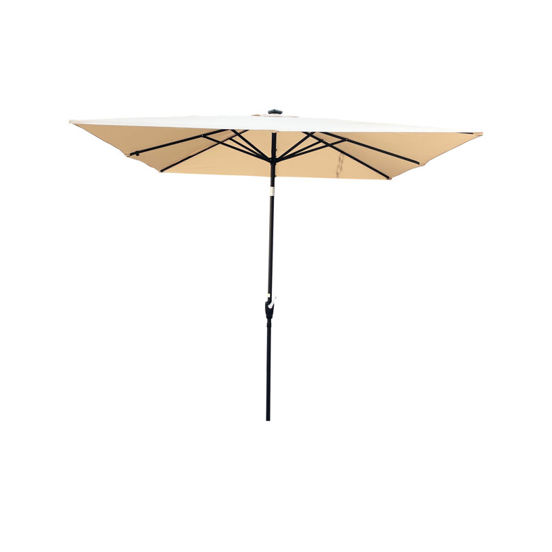Square, Solar Led Lighted Umbrella, 8 Ribs, Waterproof, Sun Shade, Outdoor Patio, Garden, Pool 2.5X2.5M, Lighted, Patio Backyard, Poolside