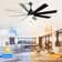 72 Inch Large Ceiling Fans With Lights And Remote Control 6 Wind Speed DC Motor Black For Living Room