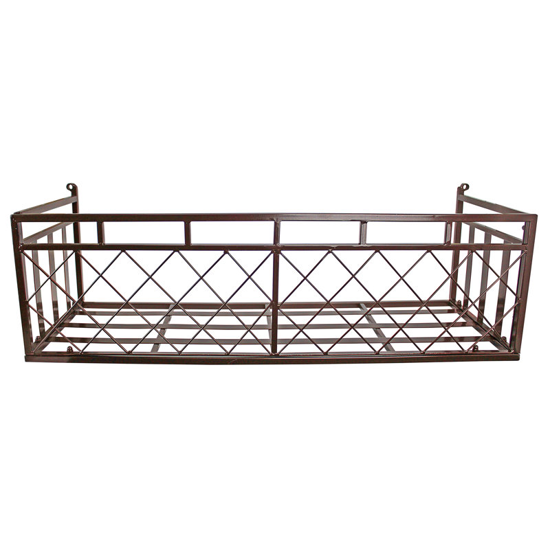 European-Style Black Metal Window Box Planter