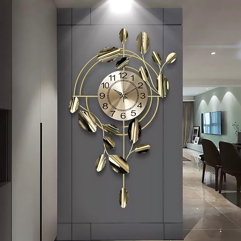 Horloge murale décorative en fer forgé 29 pouces pour le salon, la cuisine, la salle à manger et le bureau - Décoration intérieure silencieuse