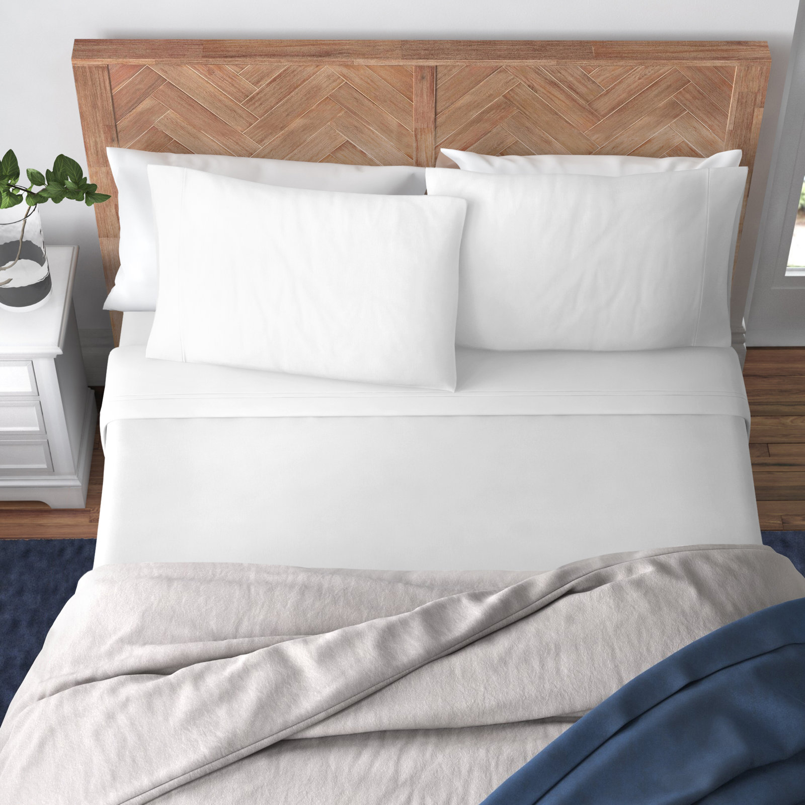 Marigot Cotton Blend Sheet Set, Full Sheet Set with 2 Pillowcases, Slate
