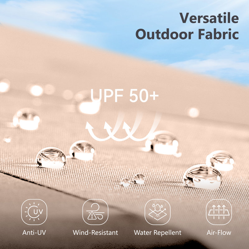 Parasol de marché rectangulaire avec base Tamja 181,1 "x 108", Beige