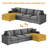 3 - Piece Corduroy Upholstered L-Shaped Sectional-438699073