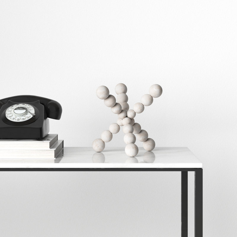 Page Abstract Figurines & Sculptures, 9" H x 9" W x 9" D, White