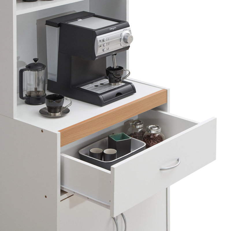 Garde-manger 54 po, Blanc / hêtre