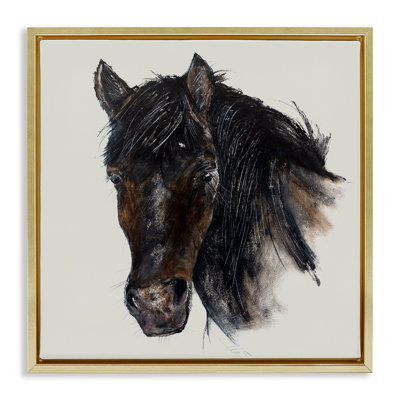 "Paint Stroke Black Horse", art mural encadré par Filippo Ioco