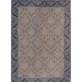 Responsible Wool Standard Flocked Damask Hand-Tufted Sustainable New Zealand Wool Traditional Area Rug Pecan Gray Black
