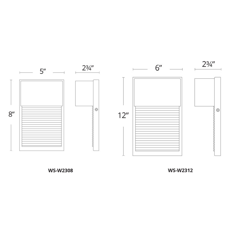 Luminaire d'extérieur à cloison 2 lumières Hiline, Noir, H 12 po x l 6 po x P 2 po