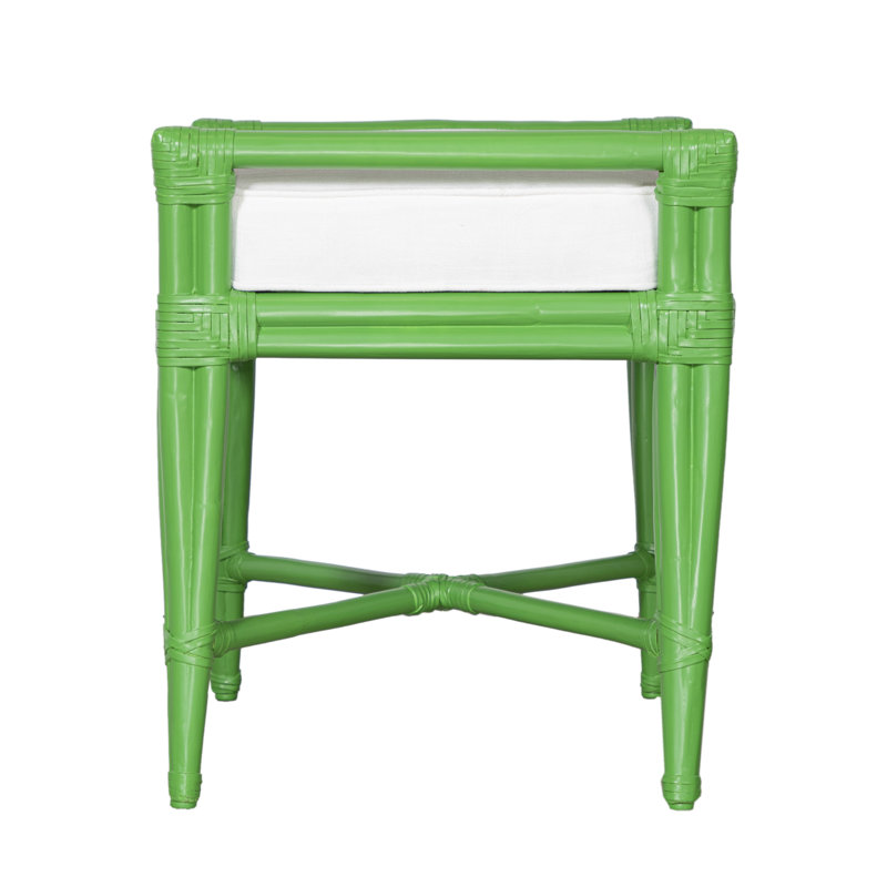Malacca Upholstered Bench, Green Apple