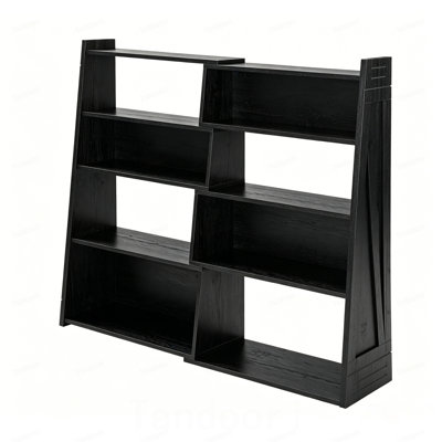 Étagère de rangement en bois extensible pour bibliothèque, bibliothèque réglable en L à 4 niveaux à 2 niveaux, extensible jusqu'à 47 pouces pour les coins muraux et les petits espaces