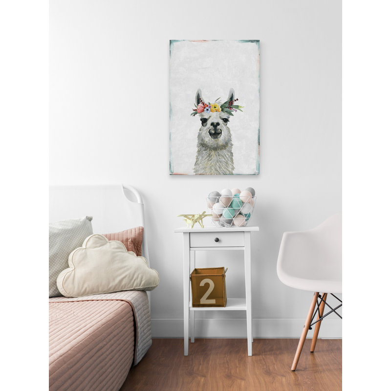 «Blooming Llama», reproduction sur toile tendue, H 45 po x l 30 po x P 1,5 po