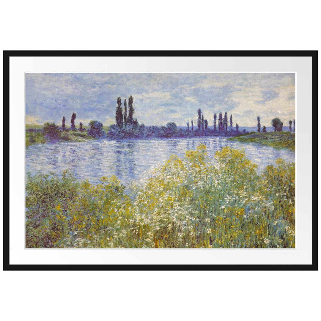 Gerahmtes Leinwandbild Die Seine bei Vétheuil von Claude Monet