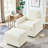 Comfortable Beige Corduroy Sectional Couch With And Soft Upholstered Accent Chair , - Living Room Comfort