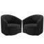Ensemble de 2 fauteuils d'appoint pivotants en velours avec base en métal Everly Quinn
