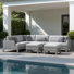 Portofino Sling 6 Piece Sunbrella Outdoor Sectional - Space Gray