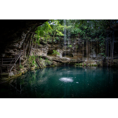 Myslym Cenote In Mexico - Wrapped Canvas Photograph