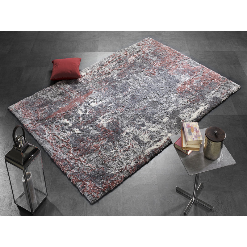 Glessite in Red/Grey Area Rug, Rectangle 140 x 200cm