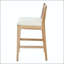 28 Tabouret de bar Farmhouse - Structure en fer avec dossier en rotin naturel et coussin beige