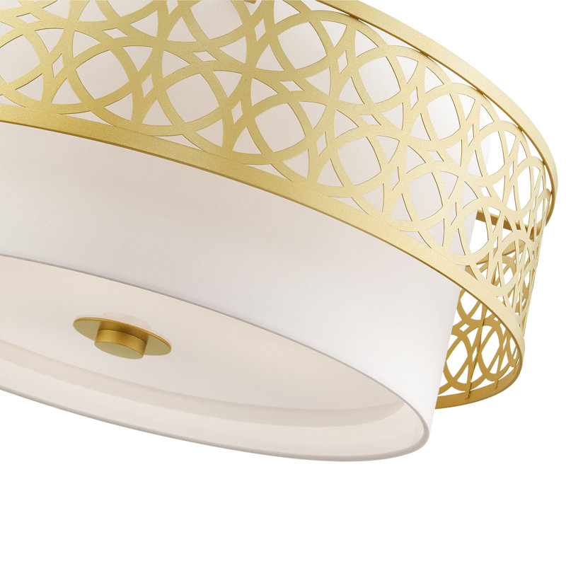 Eraman 4-Light Dimmable Drum Chandelier, Soft Gold, 52" H x 24.75" W x 24.75" D