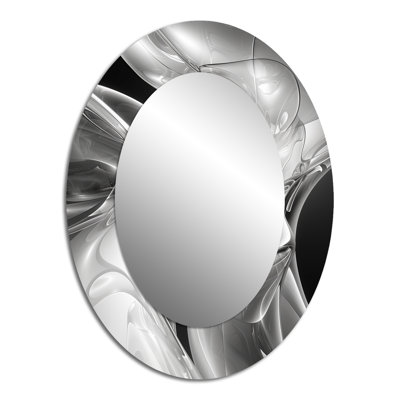 Miroir mural moderne gris et noir en acier abstrait Serenade I