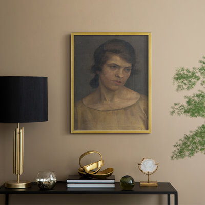 «Vintage Portrait Print CX», reproduction encadrée - bois massif