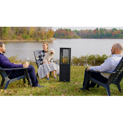 Chauffe-terrasse autoportant à granules de bois