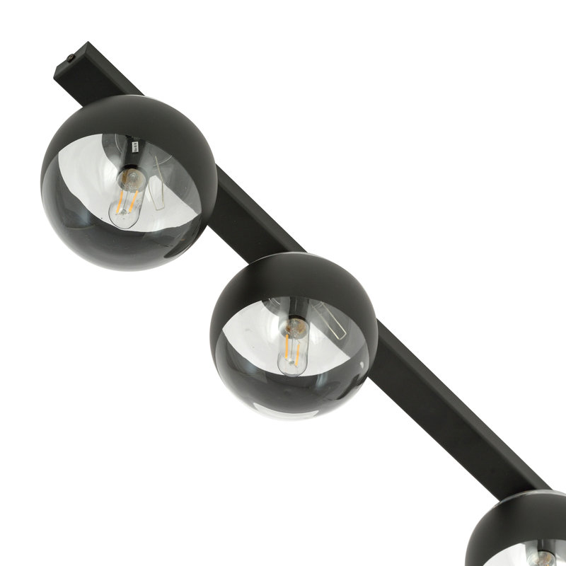 Sandersville Glass Flush Mount, 17cm H x 30cm W x 4cm D, Transparent/Black
