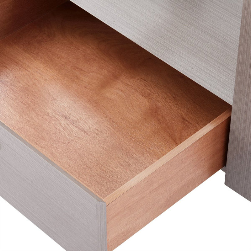 Gavin Glass End Table, Taupe Gray