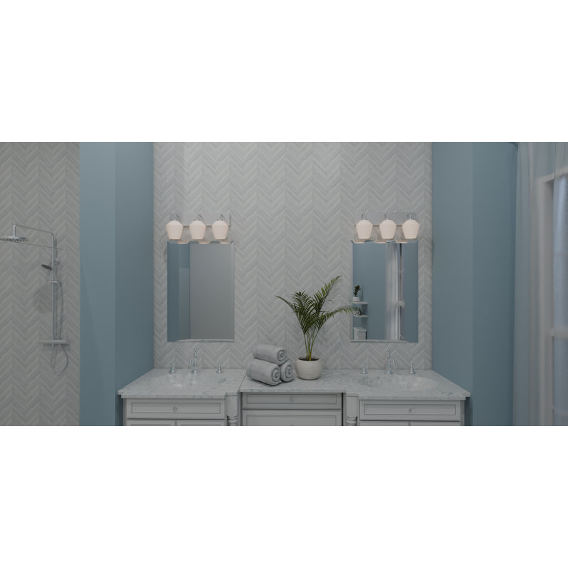 Éclairage pour meuble-lavabo 3 lumières Khenifra, Nickel brossé
