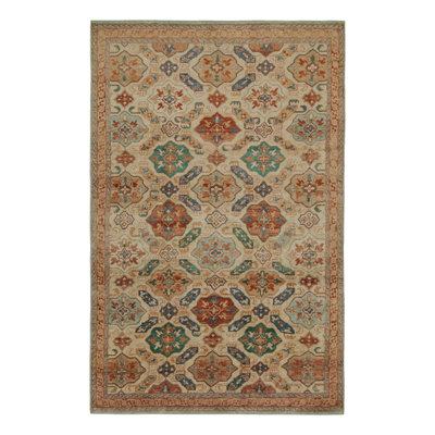 Distressed Homage Hand Knotted Silk Geometric Area Rug
