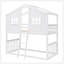 Lit simple superposé simple avec échelle, lit en bois blanc-129747083