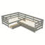 Lit plateforme simple en forme de L avec trois tiroirs de rangement-61184592