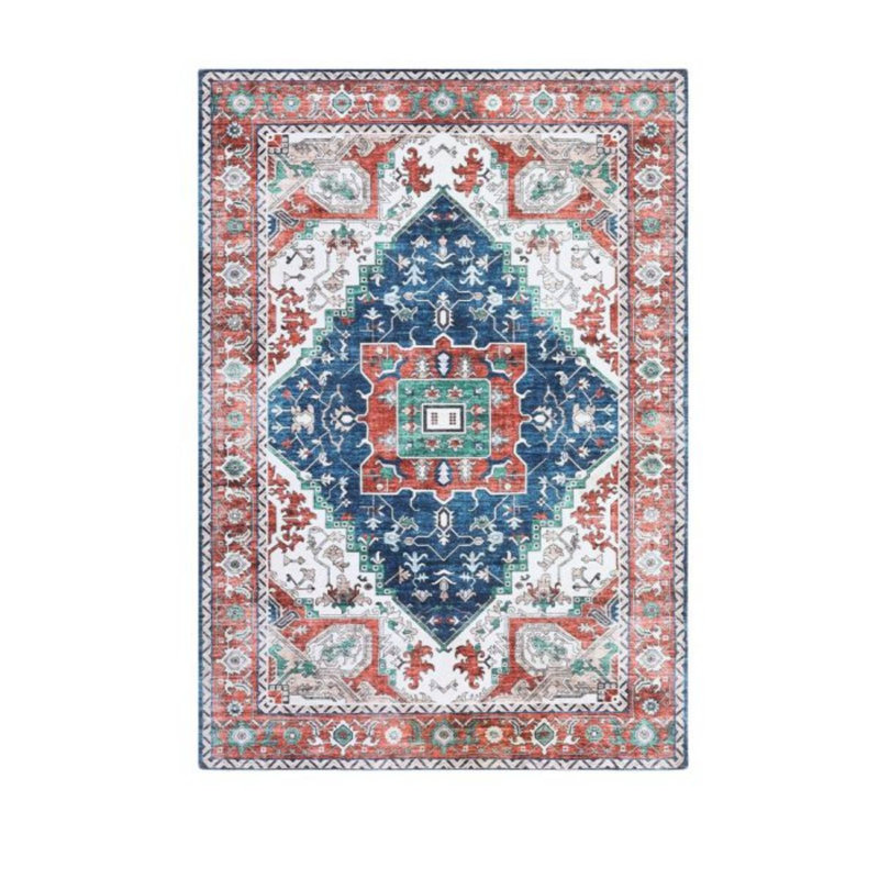 Area Rug Vintage Rug Low Pile Non-Slip Washable Indoor Door Mat for Living Room Bedroom Dinning Room, Rectangle 6' x 9'