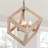 Turman 4-Light Natural Wood Lantern Square Pendant Chandelier with Adjustable Chain for Dry Indoor