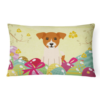 Coussin lombaire terrier de pâques œufs