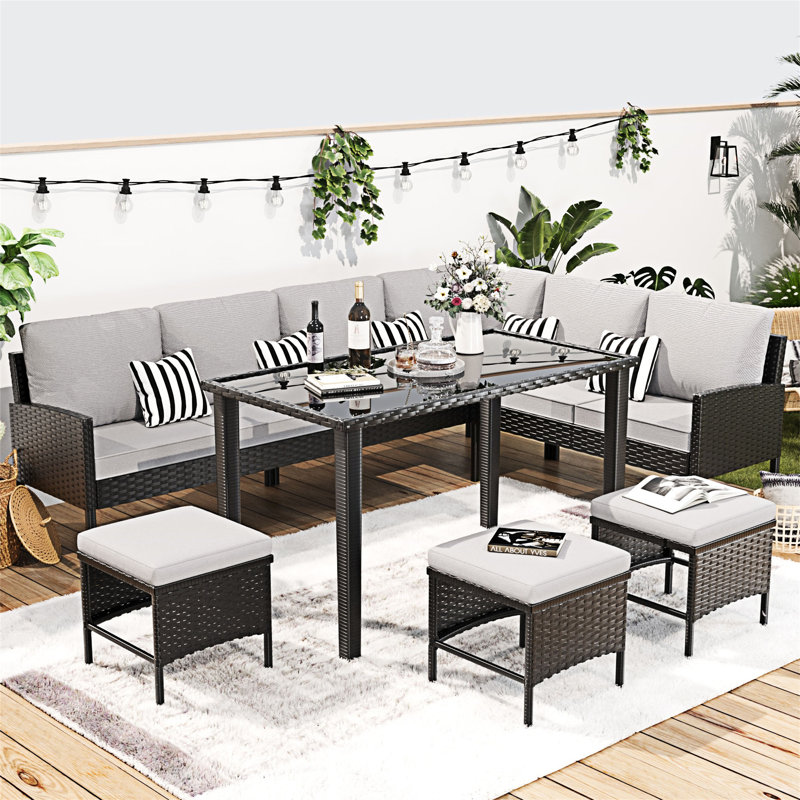 Ensemble de mobilier d'extérieur 7 pièces