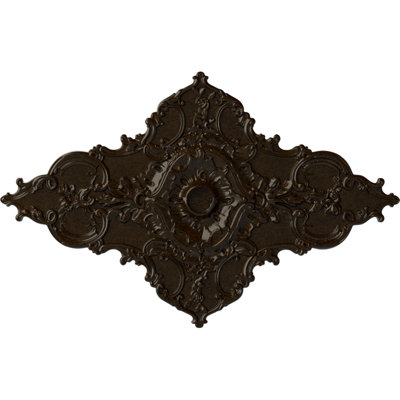 Endurathane Melchor Diamond Ceiling Medallion, 67 1/4"W x 43 3/8"H x 4"ID x 2"P (Fits Canopies up to 4"), Hand-Painted Bronze Finish