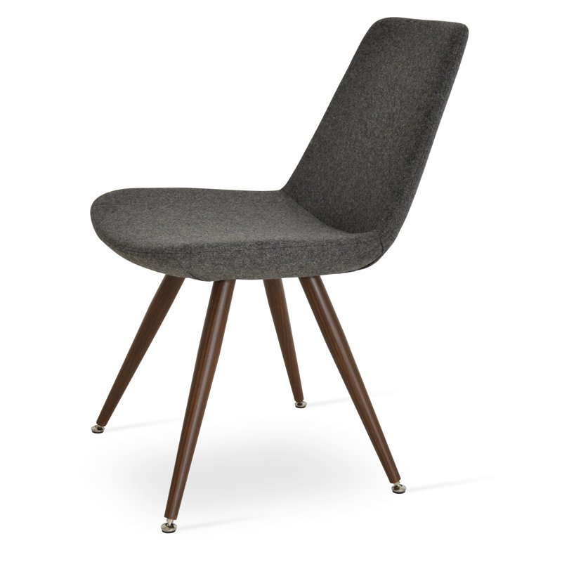 Eiffel Star Side Chair, Natural Veneer Steel, Dark Gray