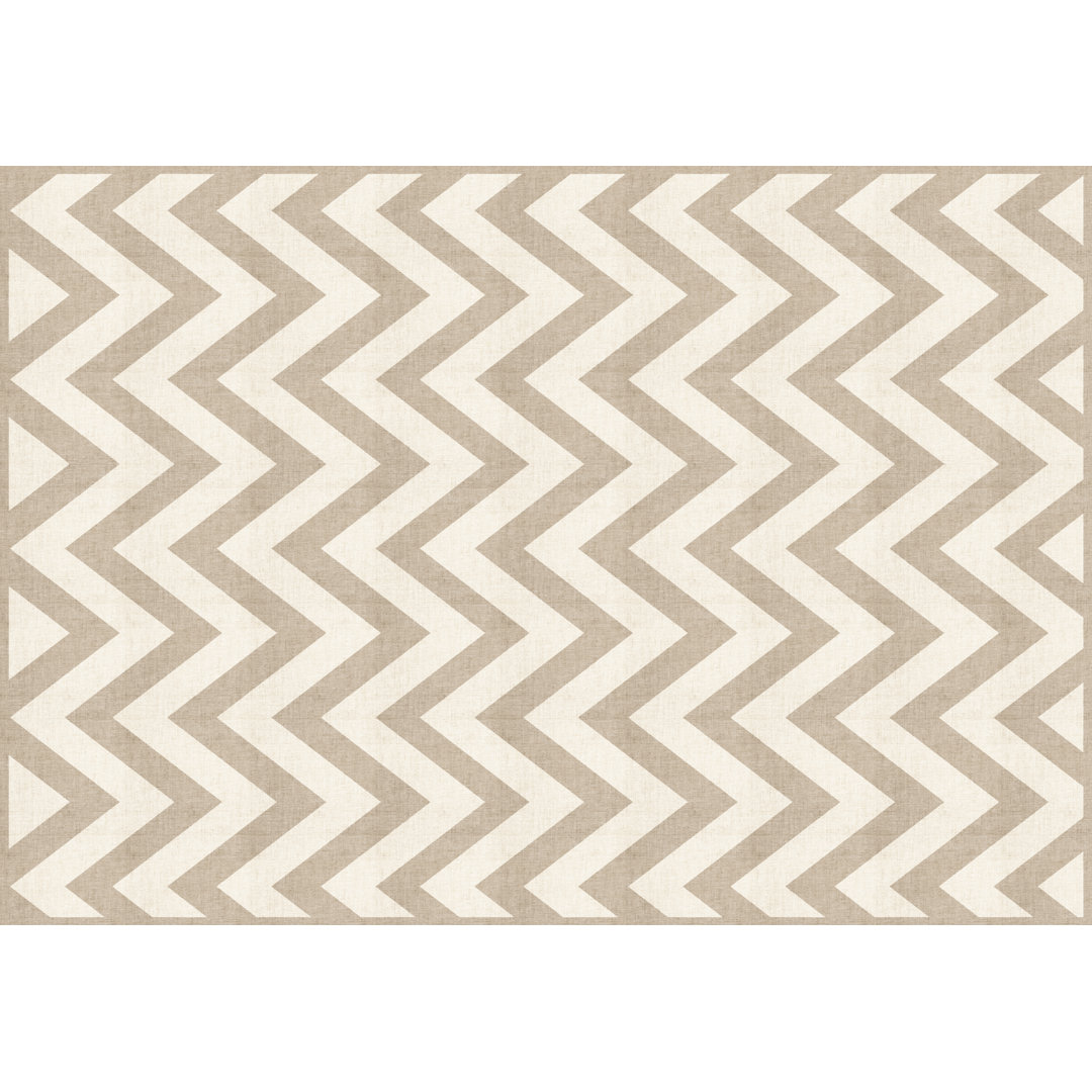 Vinyl Floor Mat for Home, Indoor and Outdoor use, Natural chevron vertical 160x230 cm
