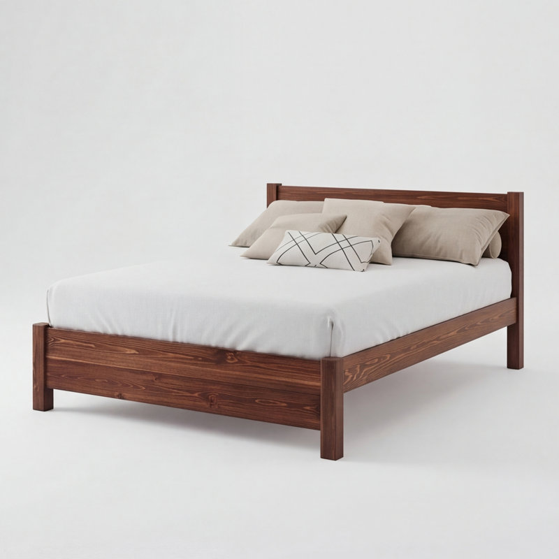 Edgecumbe Solid Wood Bed, Small Double (4'), Expresso Wood