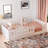 Wooden Platform Bed With Semi-enclosed Fence-546495253