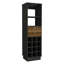 Armoire de bar classique, deux tiroirs, douze porte-bouteilles encastrés - noir / noyer