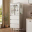 Vitrine Ejaz 56,88 "beige avec tablettes en verre compactes et multifonctionnelles