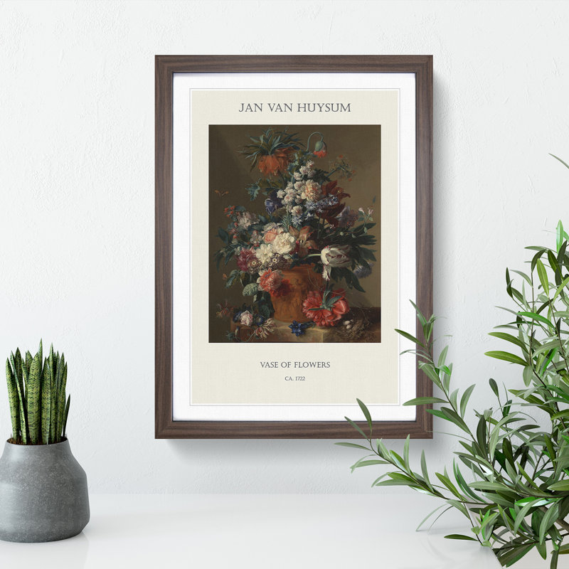 Still Life With Flowers Vol.13 by Jan Van Huysum - Single Picture Frame Print, 65cm H x 48cm W x 2cm D, Walnut Framed