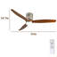 Ventilateur de plafond 52 pouces avec lumière, 3 pales en bois de noyer massif, télécommande, moteur à courant continu réversible à 6 vitesses pour le salon, la chambre à coucher et la salle à manger