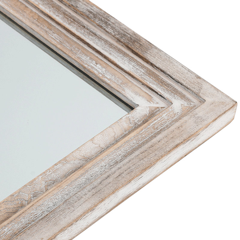 Trenika Arch Full Length Mirror Wall Mirror with Wood Multi-step Frame, 64" x 21", Weathered White