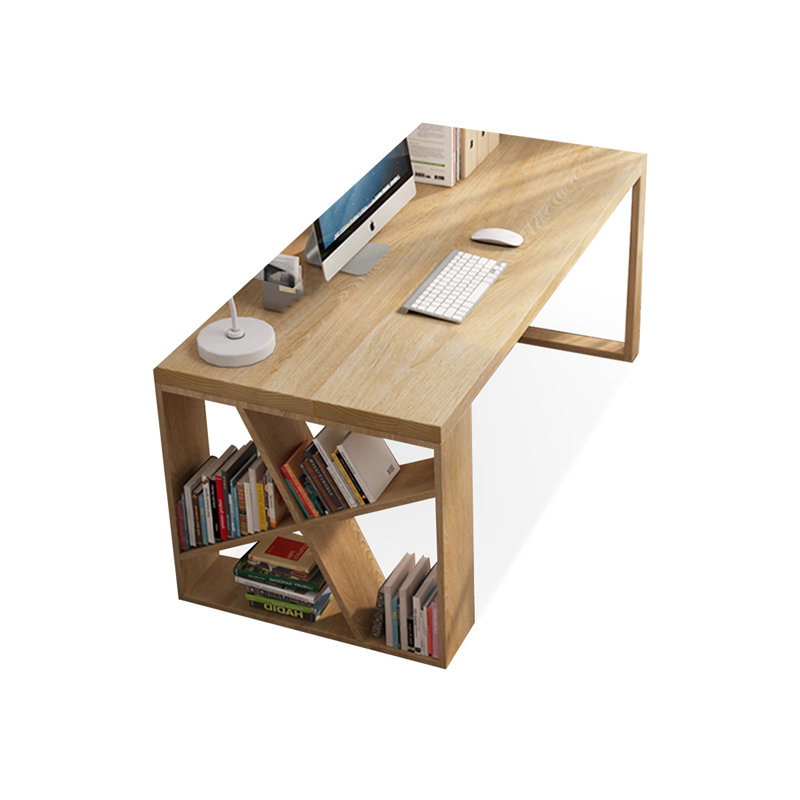 Bureau rectangulaire en bois massif Burlywood, H 29,53 po x l 55,12 po x P 27,56 po